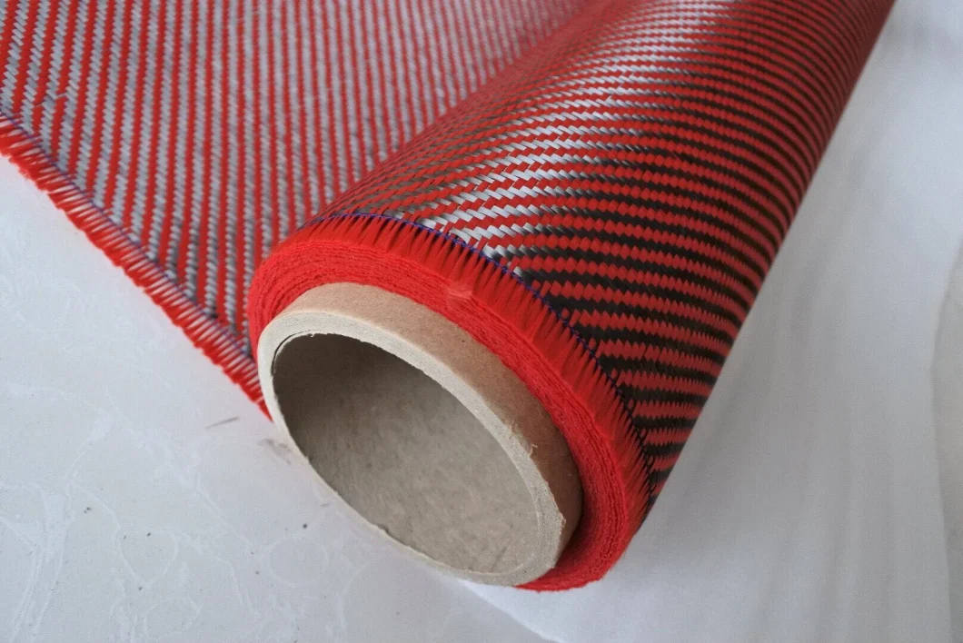 3K Carbon Fiber Fabric Mixed 1500d Colored Kevlar-Aramid Fiber Hybrid Fabric