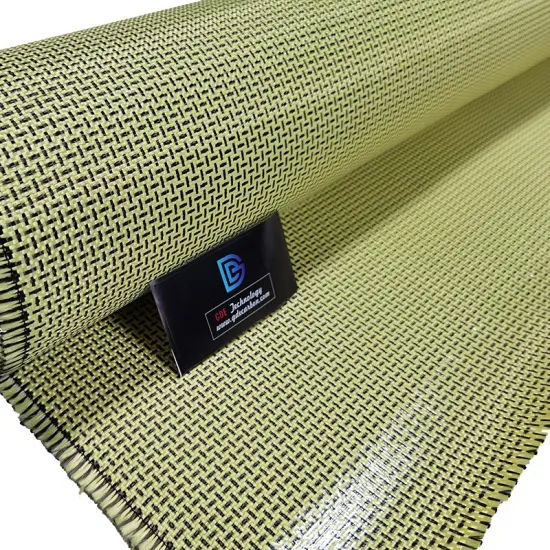 Tecido de aramida de fibra de carbono amarelo híbrido de fibra 3K mais baixo da fábrica da China com preço de fabricante