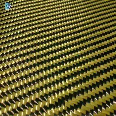 China Factory Kevlar Fiber 2 Sarja 3K 210g 1m Laranja Carbono e Aramida Sqmples Tecido para 100% de Segurança