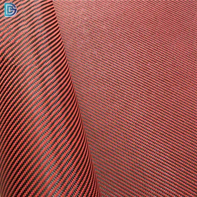 Venda imperdível de fábrica na China Tecido preto vermelho colorido Sarja lisa Tecido de fibra de aramida de carbono Uso para Rack Uav